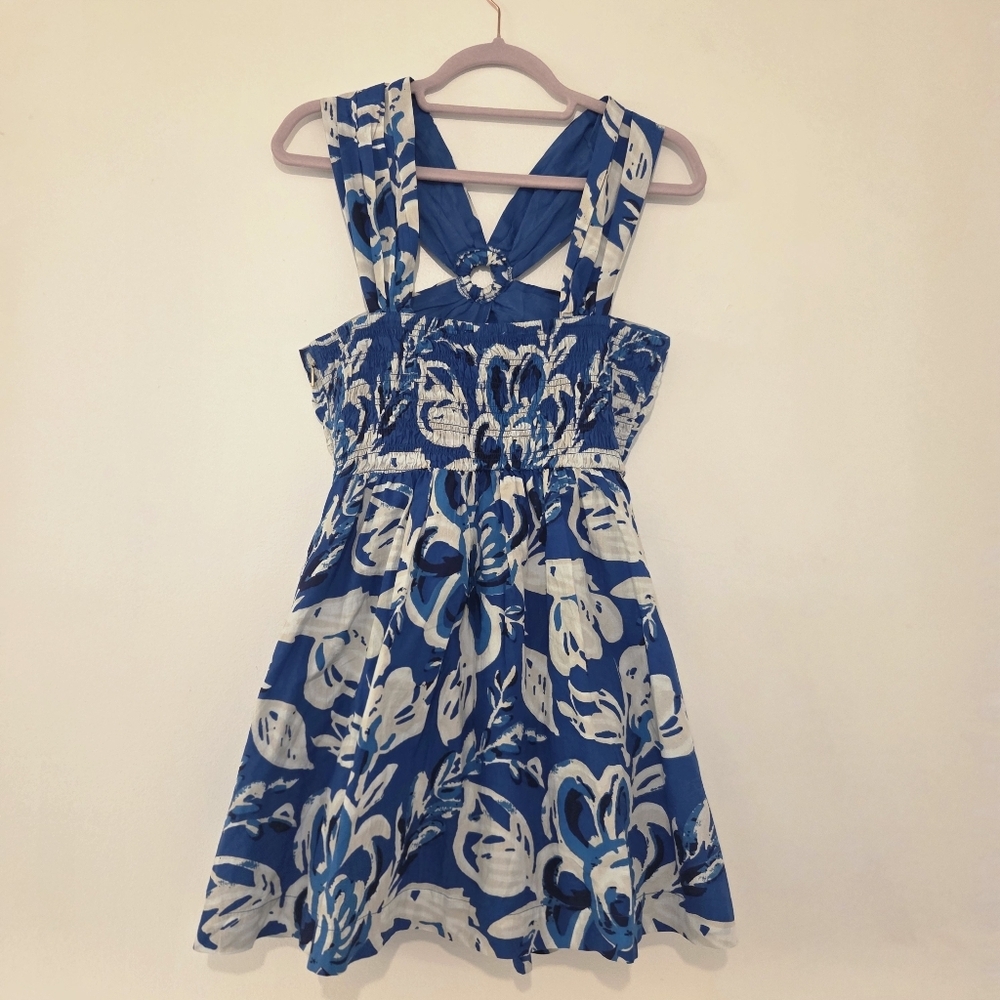 Cleobella Brylee Floral Mini Dress- In Royal Blue & White- Very Flattering!! - Picture 12 of 16